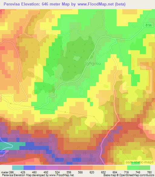 Perevisa,Georgia Elevation Map
