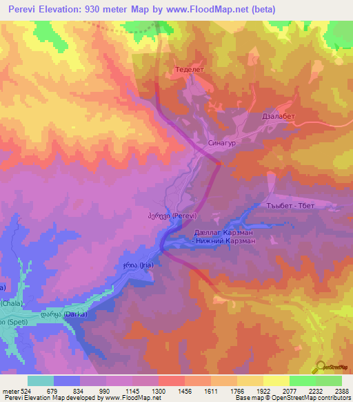 Perevi,Georgia Elevation Map