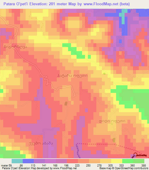 Patara O'pet'i,Georgia Elevation Map