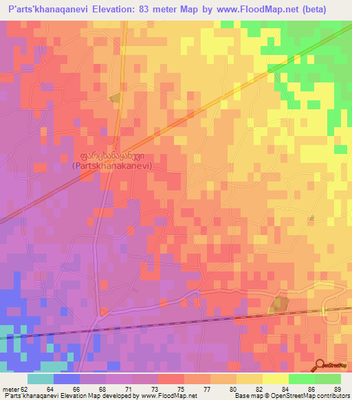 P'arts'khanaqanevi,Georgia Elevation Map