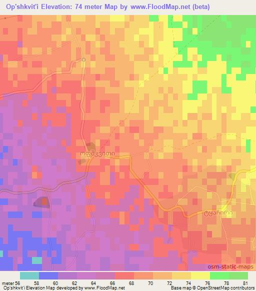 Op'shkvit'i,Georgia Elevation Map