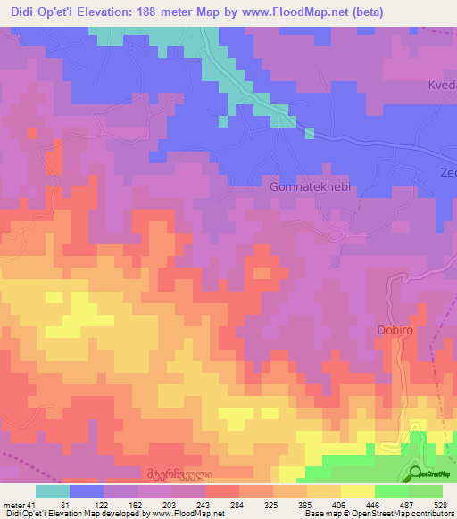 Didi Op'et'i,Georgia Elevation Map