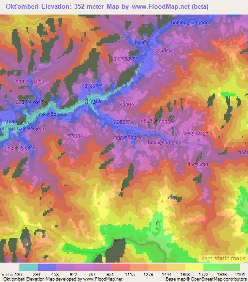 Okt'omberi,Georgia Elevation Map