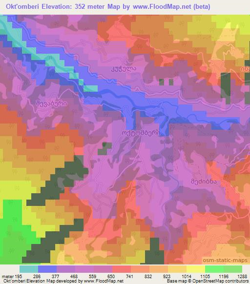 Okt'omberi,Georgia Elevation Map