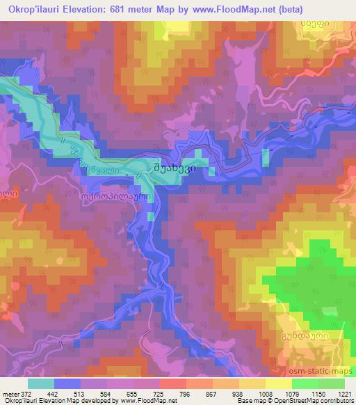 Okrop'ilauri,Georgia Elevation Map
