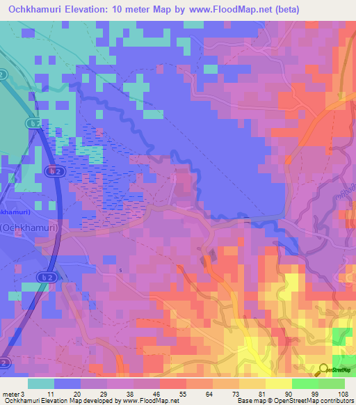 Ochkhamuri,Georgia Elevation Map