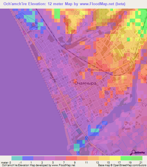 Och'amch'ire,Georgia Elevation Map