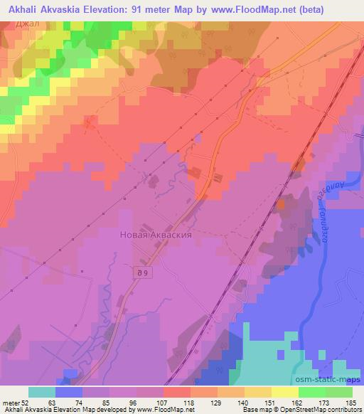 Akhali Akvaskia,Georgia Elevation Map
