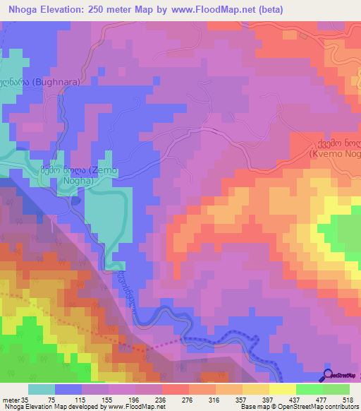 Nhoga,Georgia Elevation Map