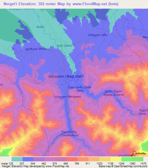 Nerget'i,Georgia Elevation Map