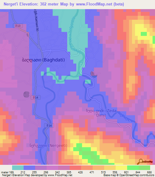 Nerget'i,Georgia Elevation Map