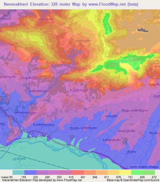 Navenakhevi,Georgia Elevation Map