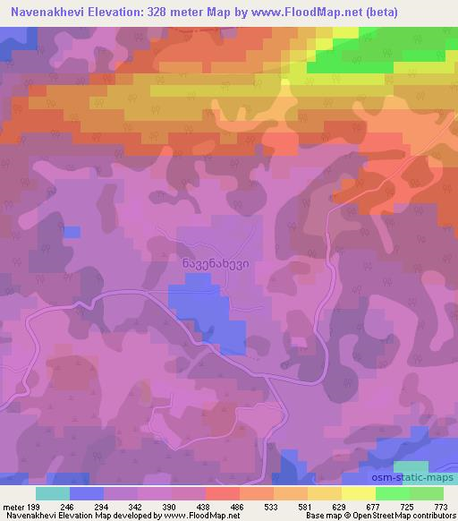 Navenakhevi,Georgia Elevation Map