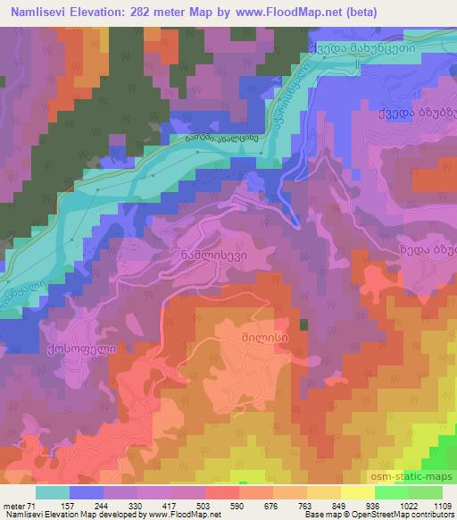 Namlisevi,Georgia Elevation Map