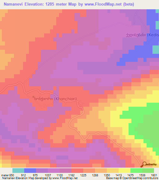 Namanevi,Georgia Elevation Map