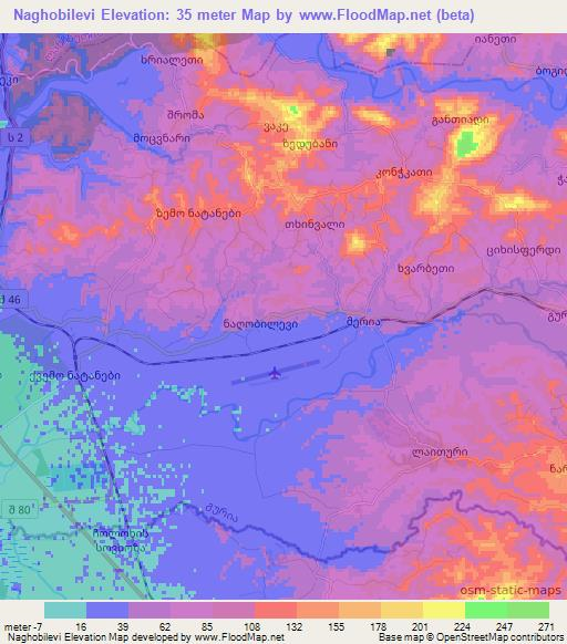 Naghobilevi,Georgia Elevation Map