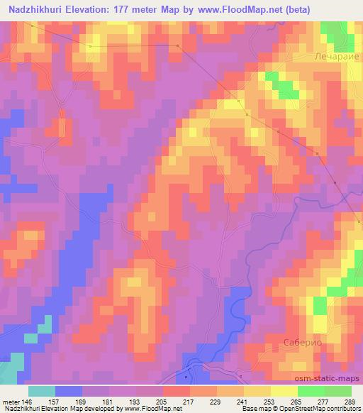 Nadzhikhuri,Georgia Elevation Map