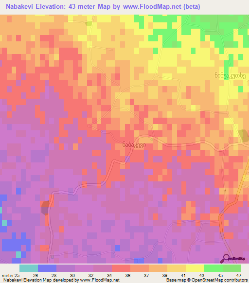 Nabakevi,Georgia Elevation Map