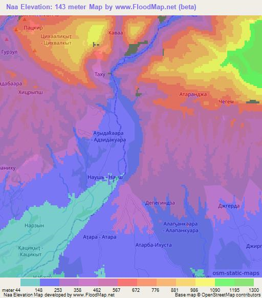 Naa,Georgia Elevation Map