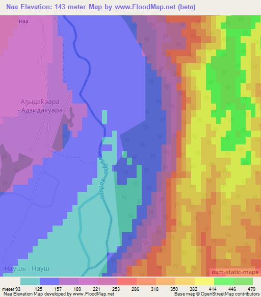 Naa,Georgia Elevation Map