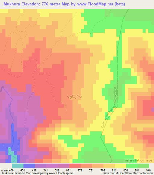 Mukhura,Georgia Elevation Map
