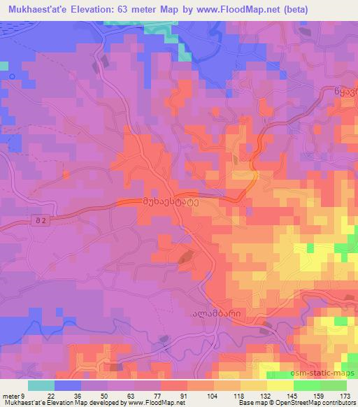 Mukhaest'at'e,Georgia Elevation Map