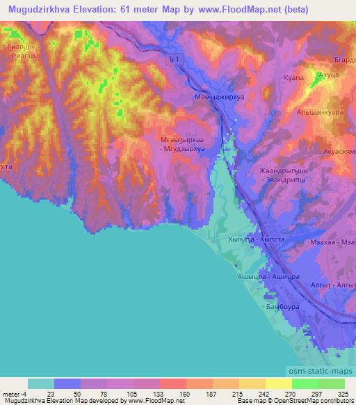 Mugudzirkhva,Georgia Elevation Map
