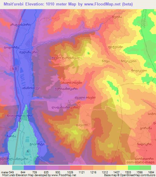 Mtsit'urebi,Georgia Elevation Map
