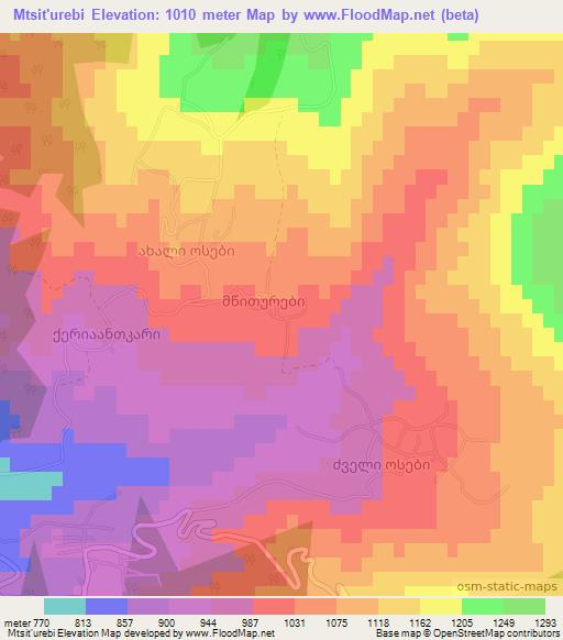 Mtsit'urebi,Georgia Elevation Map