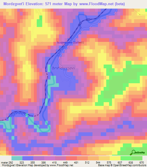 Mordzgvet'i,Georgia Elevation Map