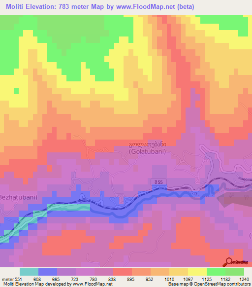 Moliti,Georgia Elevation Map