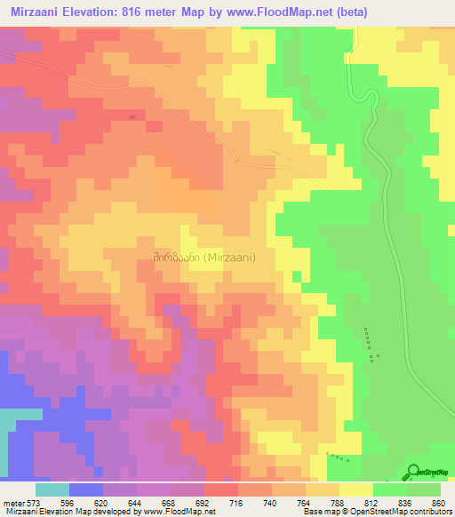 Mirzaani,Georgia Elevation Map