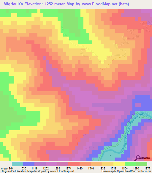 Migriault'a,Georgia Elevation Map