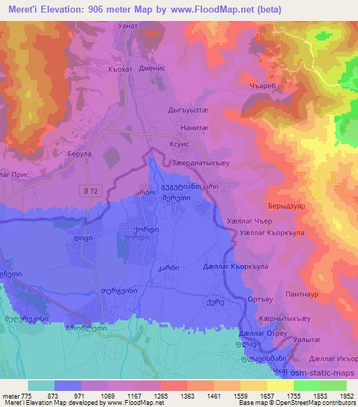 Meret'i,Georgia Elevation Map