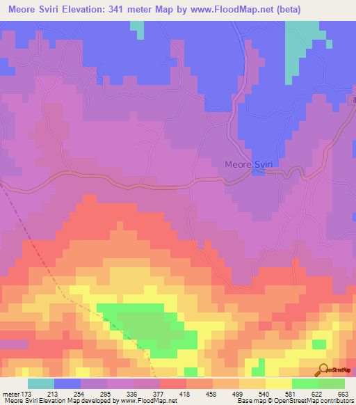 Meore Sviri,Georgia Elevation Map