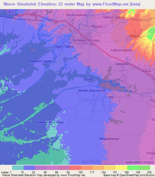 Meore Shesheleti,Georgia Elevation Map