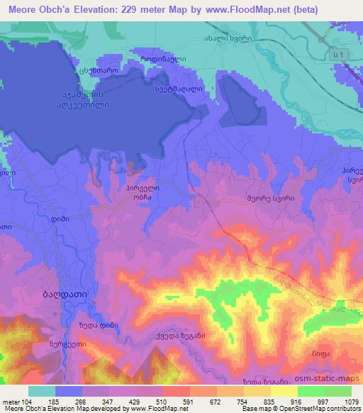 Meore Obch'a,Georgia Elevation Map