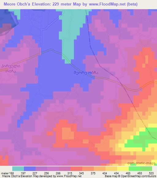 Meore Obch'a,Georgia Elevation Map