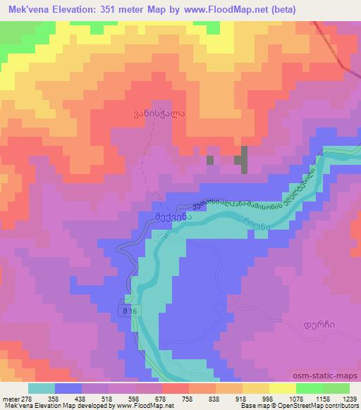 Mek'vena,Georgia Elevation Map