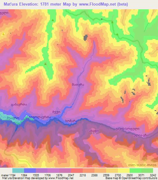 Mat'ura,Georgia Elevation Map