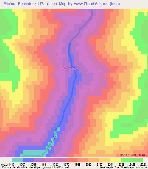 Mat'ura,Georgia Elevation Map