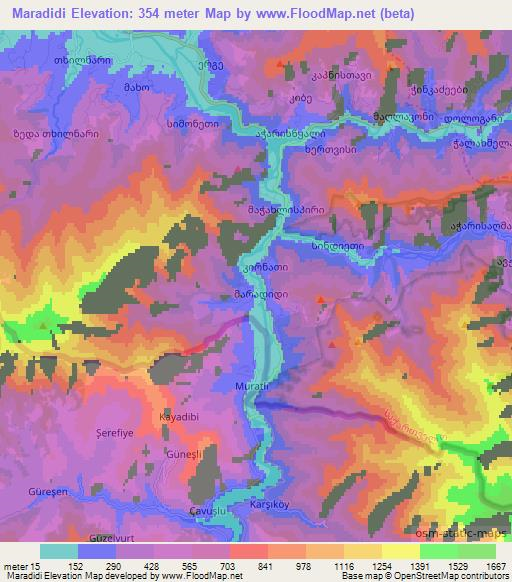 Maradidi,Georgia Elevation Map