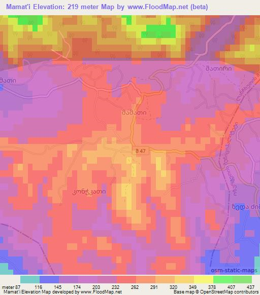 Mamat'i,Georgia Elevation Map