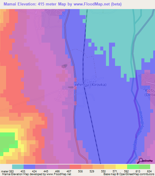Mamai,Armenia Elevation Map