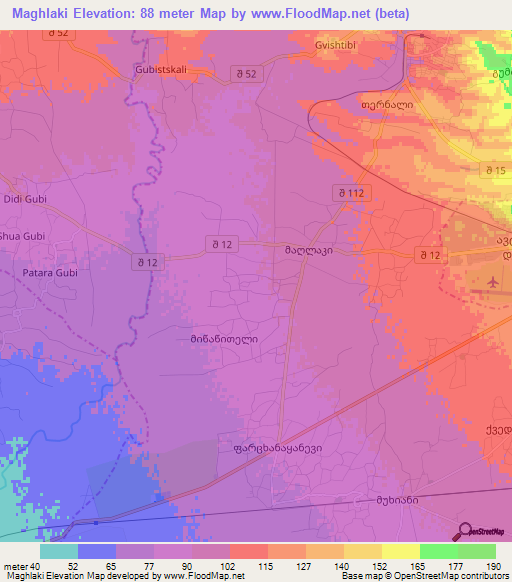 Maghlaki,Georgia Elevation Map