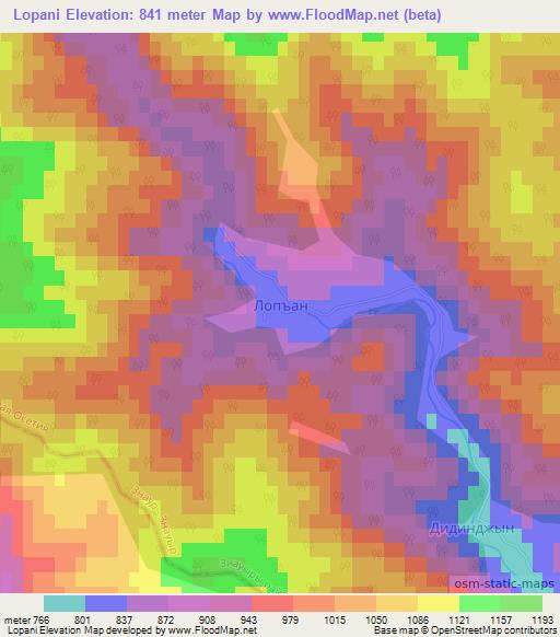 Lopani,Georgia Elevation Map