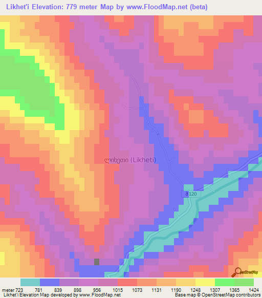 Likhet'i,Georgia Elevation Map