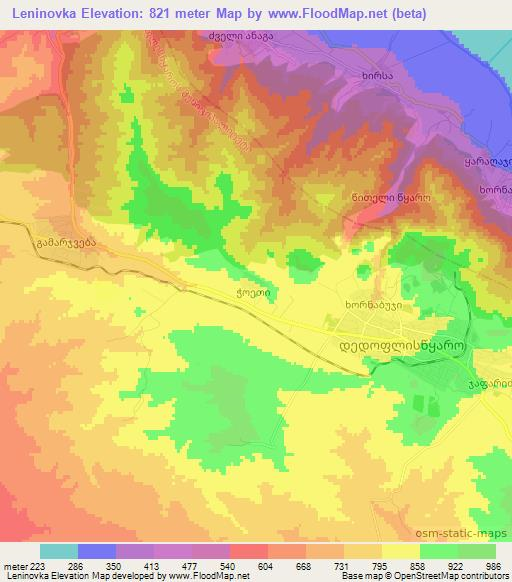 Leninovka,Georgia Elevation Map