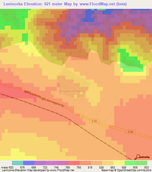 Leninovka,Georgia Elevation Map