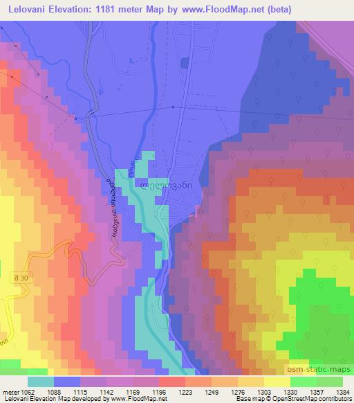 Lelovani,Georgia Elevation Map